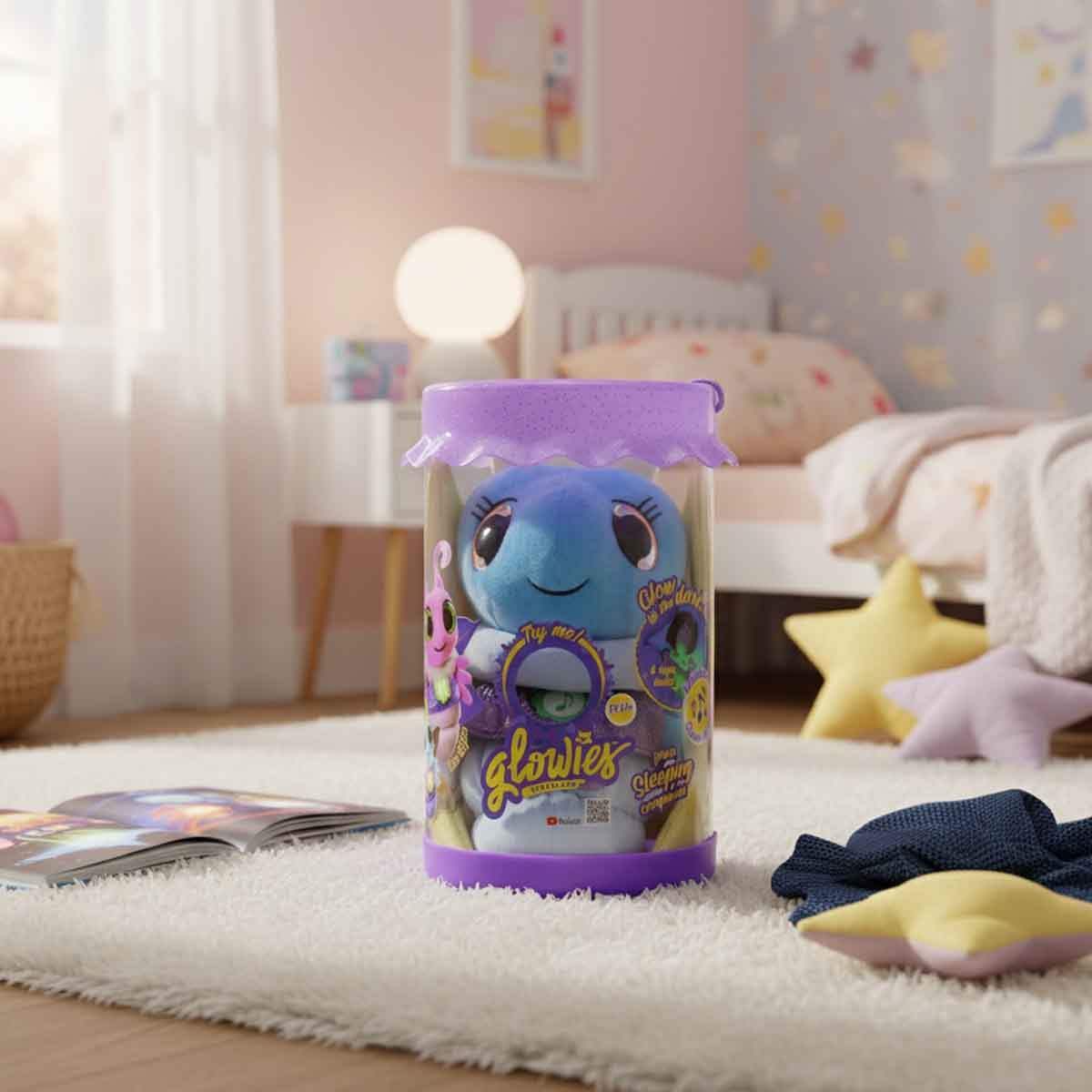 Glowies Blue Fireflies Nightlight Plush Toy Unisex, 3-4 Years