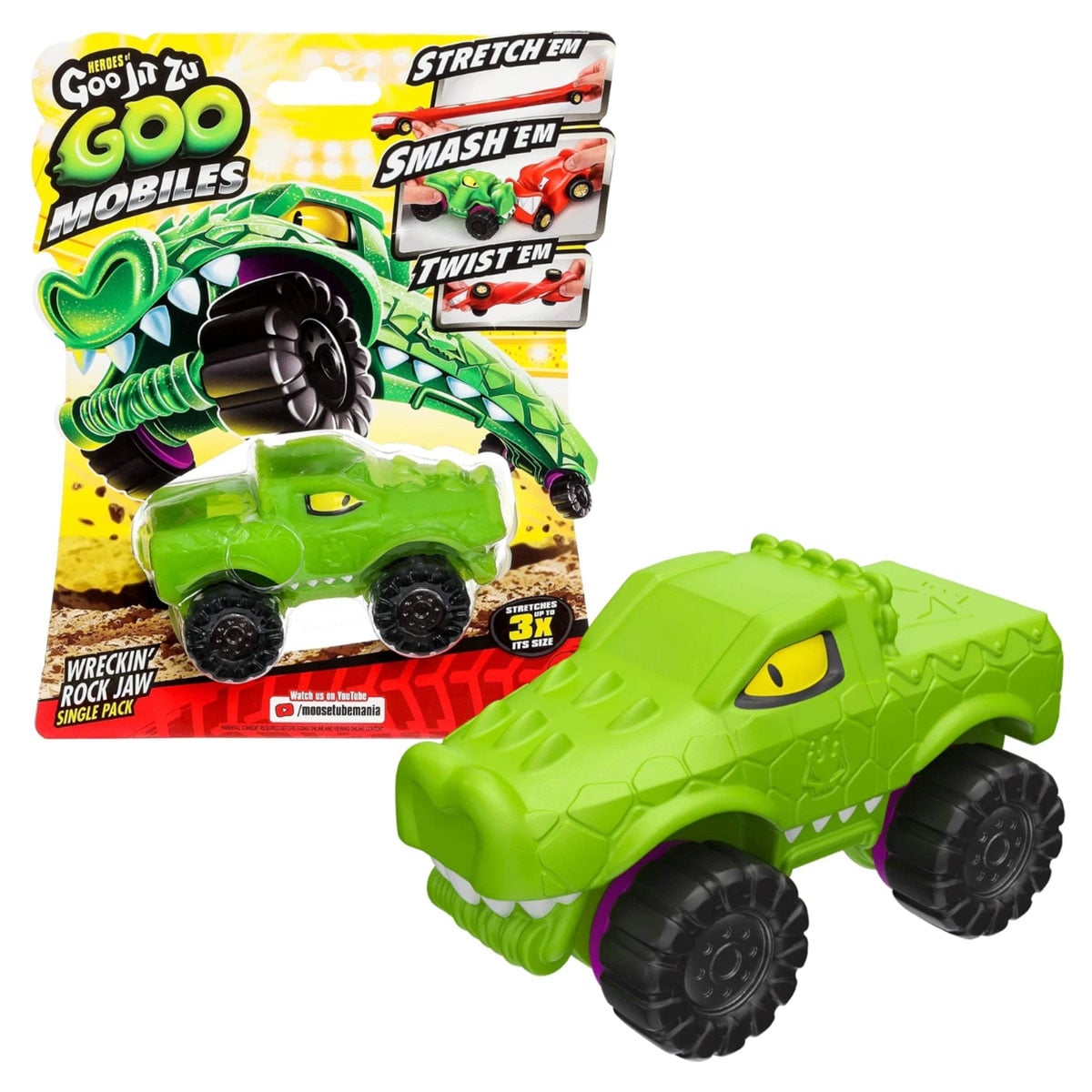 Goo Jit Zu Goo Mobiles Wreckin Rock Jaw Car Unisex, 5-7 Years