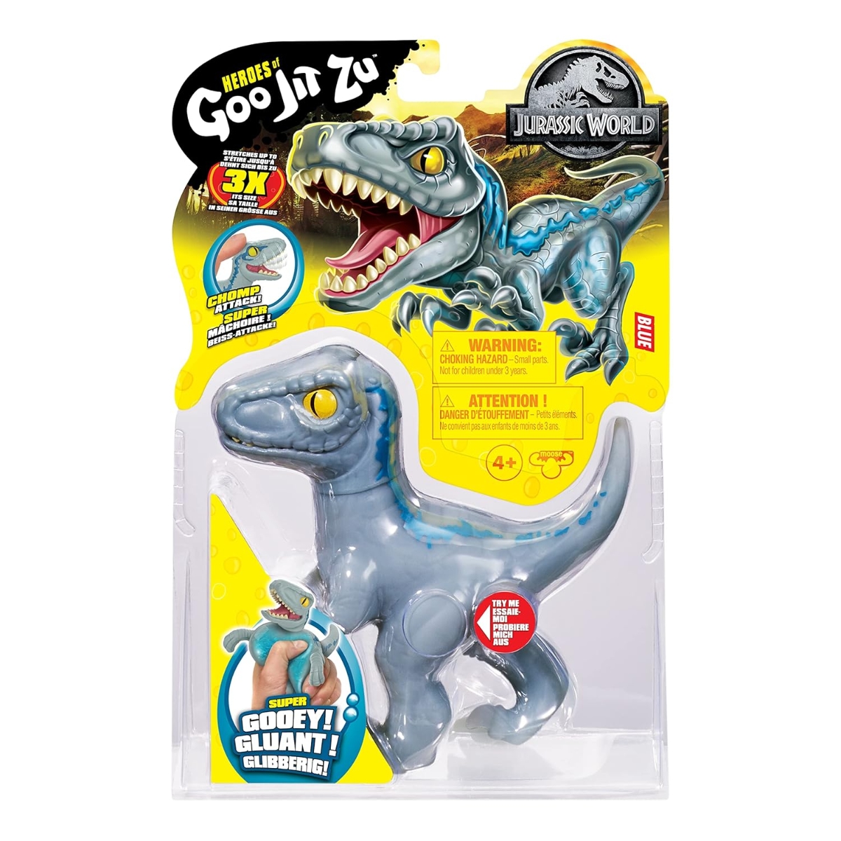 Goo Jit Zu Jurassic World Chomp Attack Velociraptor Figure Unisex, 5-7 Years