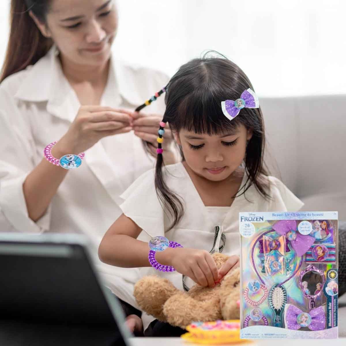 ديزني فروزن مجموعة كبيرة من إكسسوارات الشعر للبنات، من عمر 3-4 سنوات