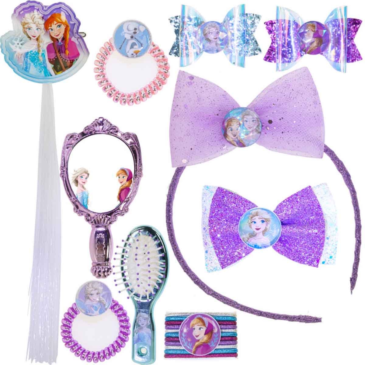 ديزني فروزن مجموعة كبيرة من إكسسوارات الشعر للبنات، من عمر 3-4 سنوات