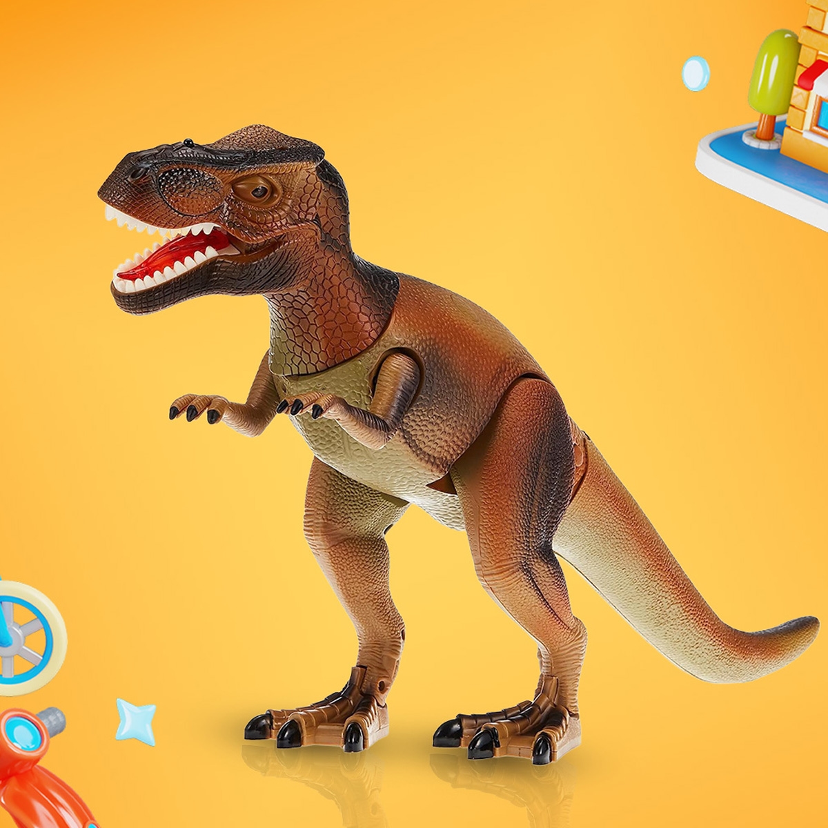 Happiness Express Vapor Breathing Brown Dinosaur Figure Boys, 3-4 Years