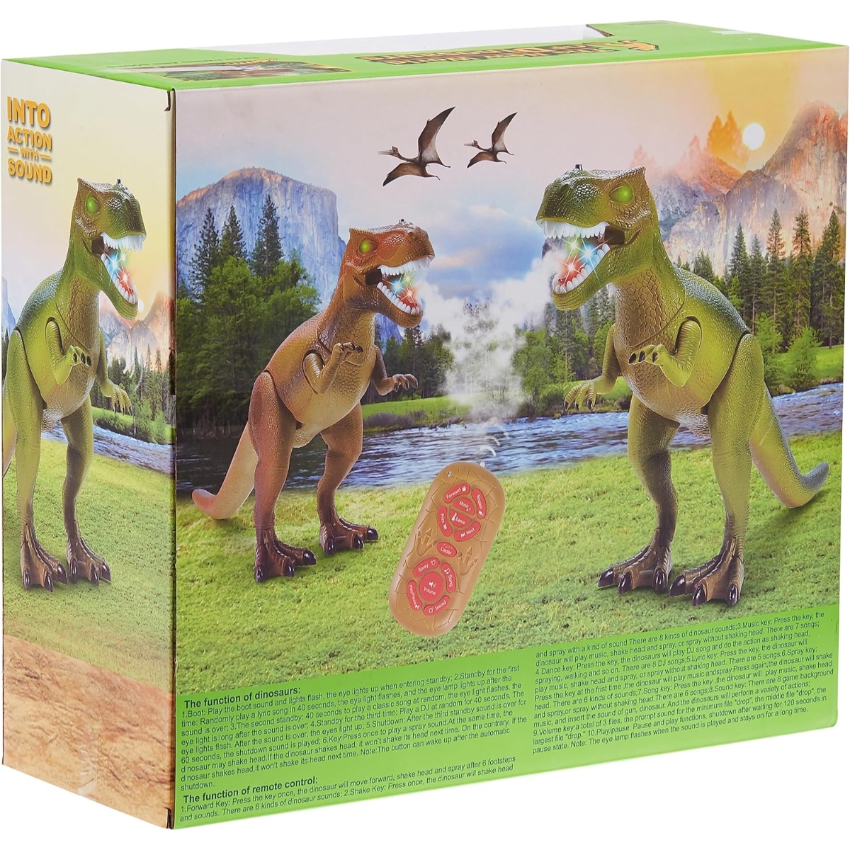 Happiness Express Vapor Breathing Brown Dinosaur Figure Boys, 3-4 Years