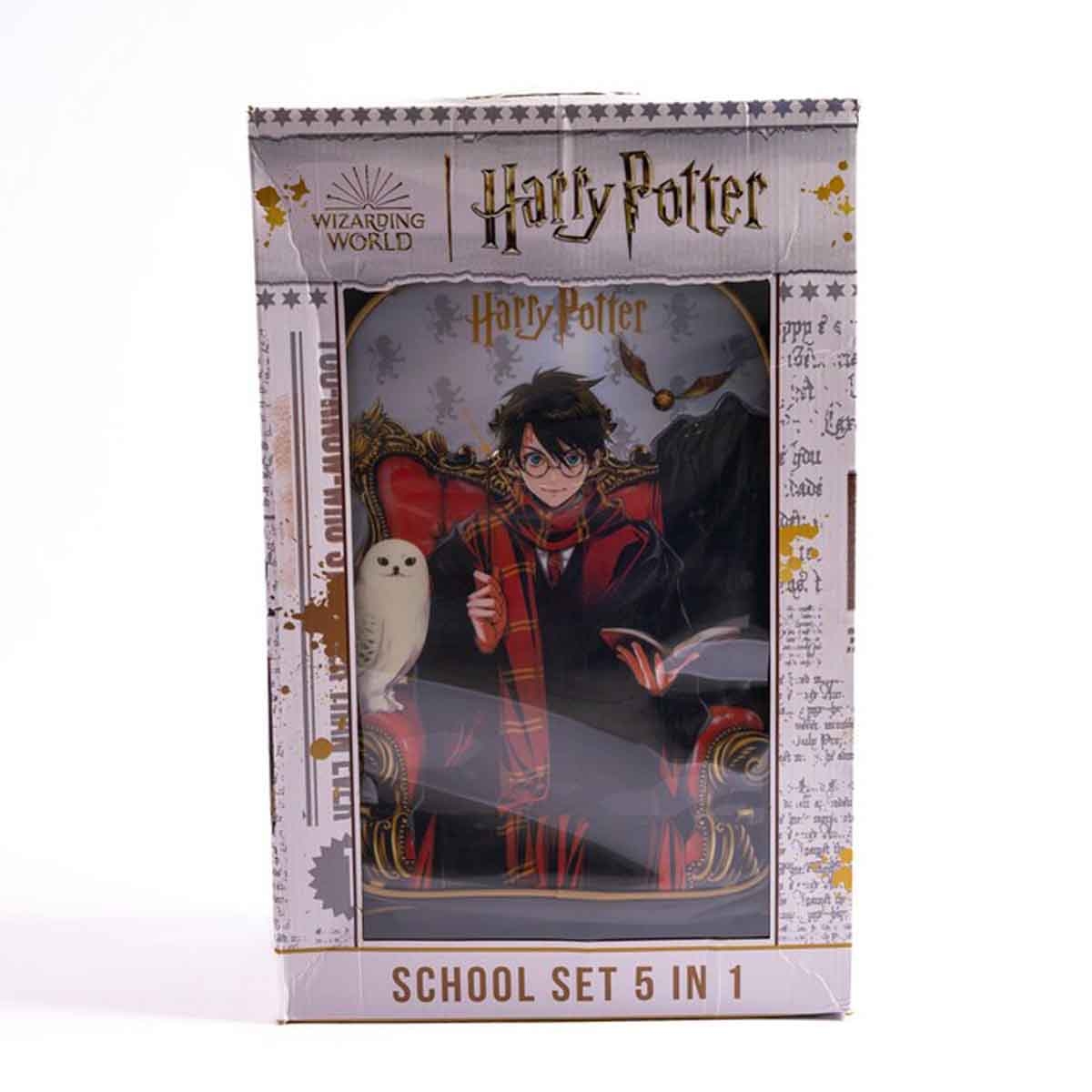 Harry Potter 18" Trolley Bag Set with Lunch Bag, Pencil Case, Water Bottle & Lunch Box Unisex, 5-7 Years