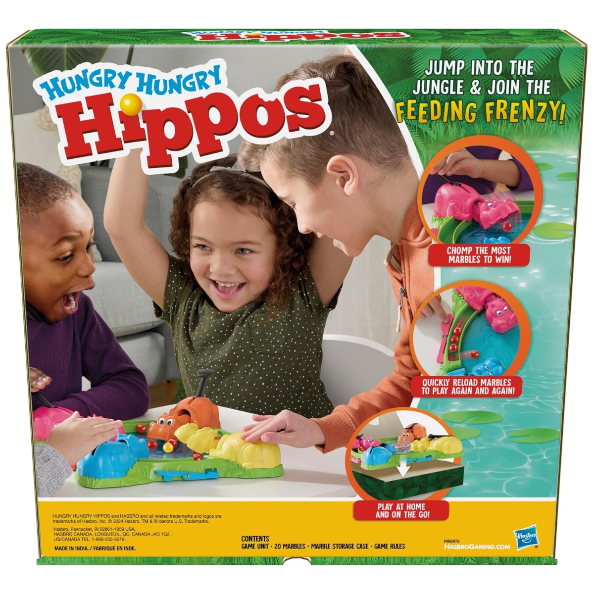 Hasbro Gaming Hungry Hungry Hippos Board Game Unisex, 5-7 Years