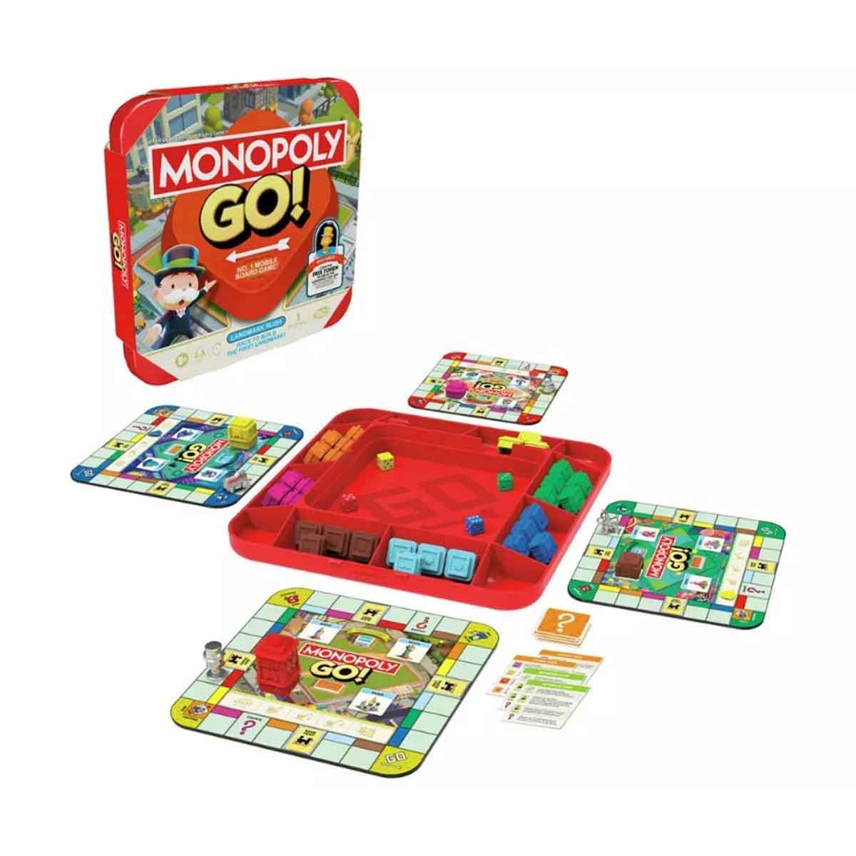 Hasbro Monopoly Barbie Edition with Monopoly Deal Refresh & GO! Board Game Bundle Unisex, 8-10 Years