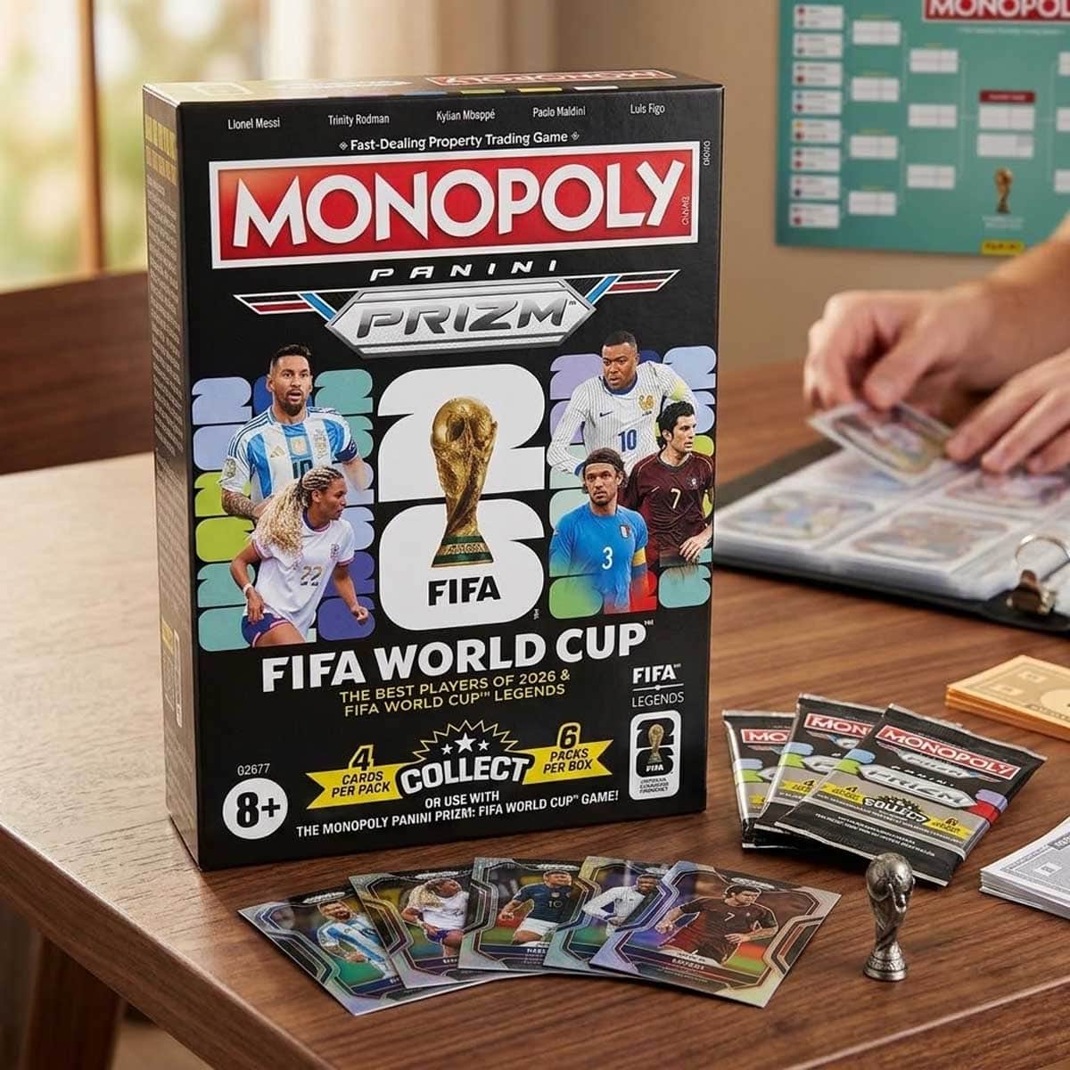 Monopoly FIFA World Cup Panini Prizm Trading Cards Booster Box Unisex, 8-10 Years