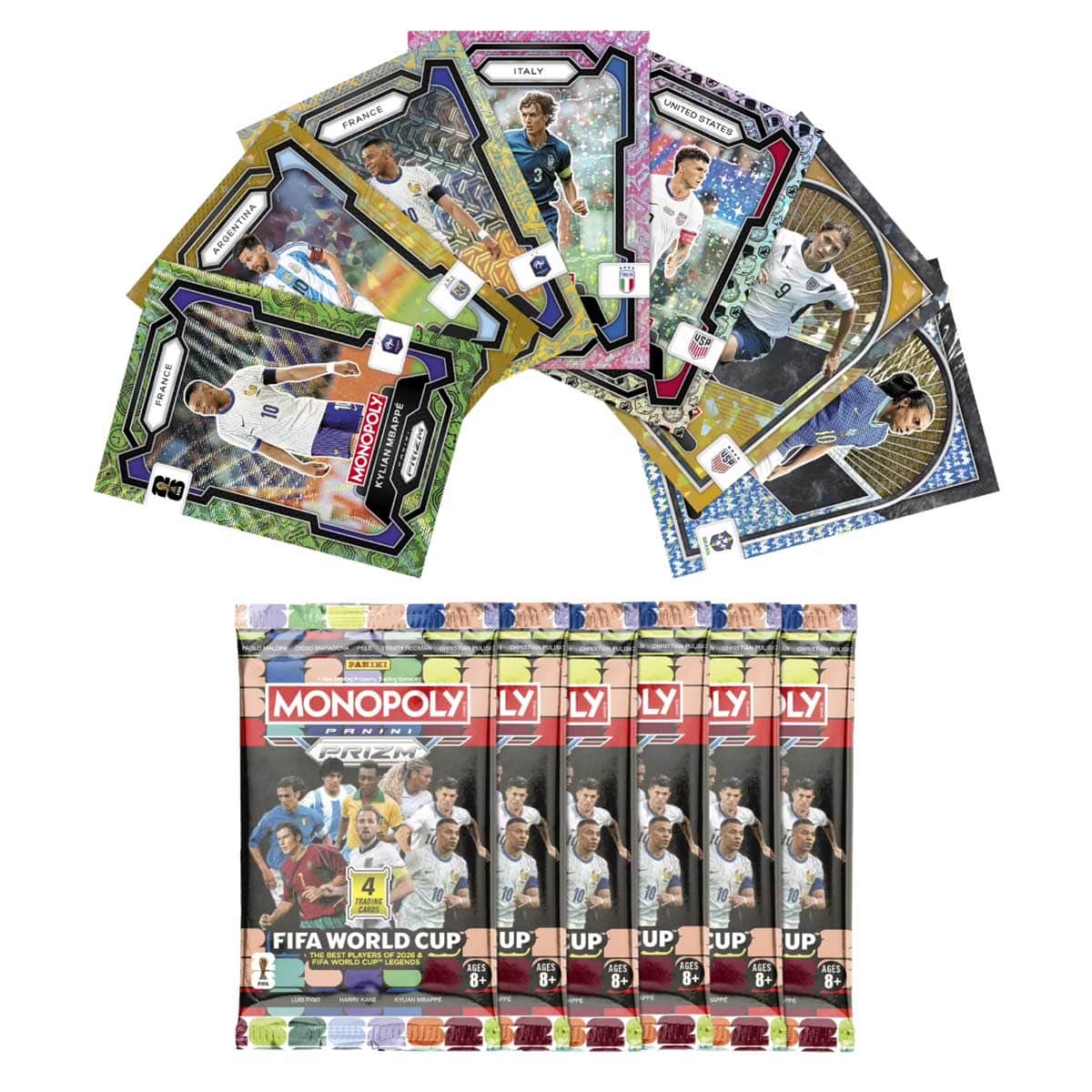 Monopoly FIFA World Cup Panini Prizm Trading Cards Booster Box Unisex, 8-10 Years