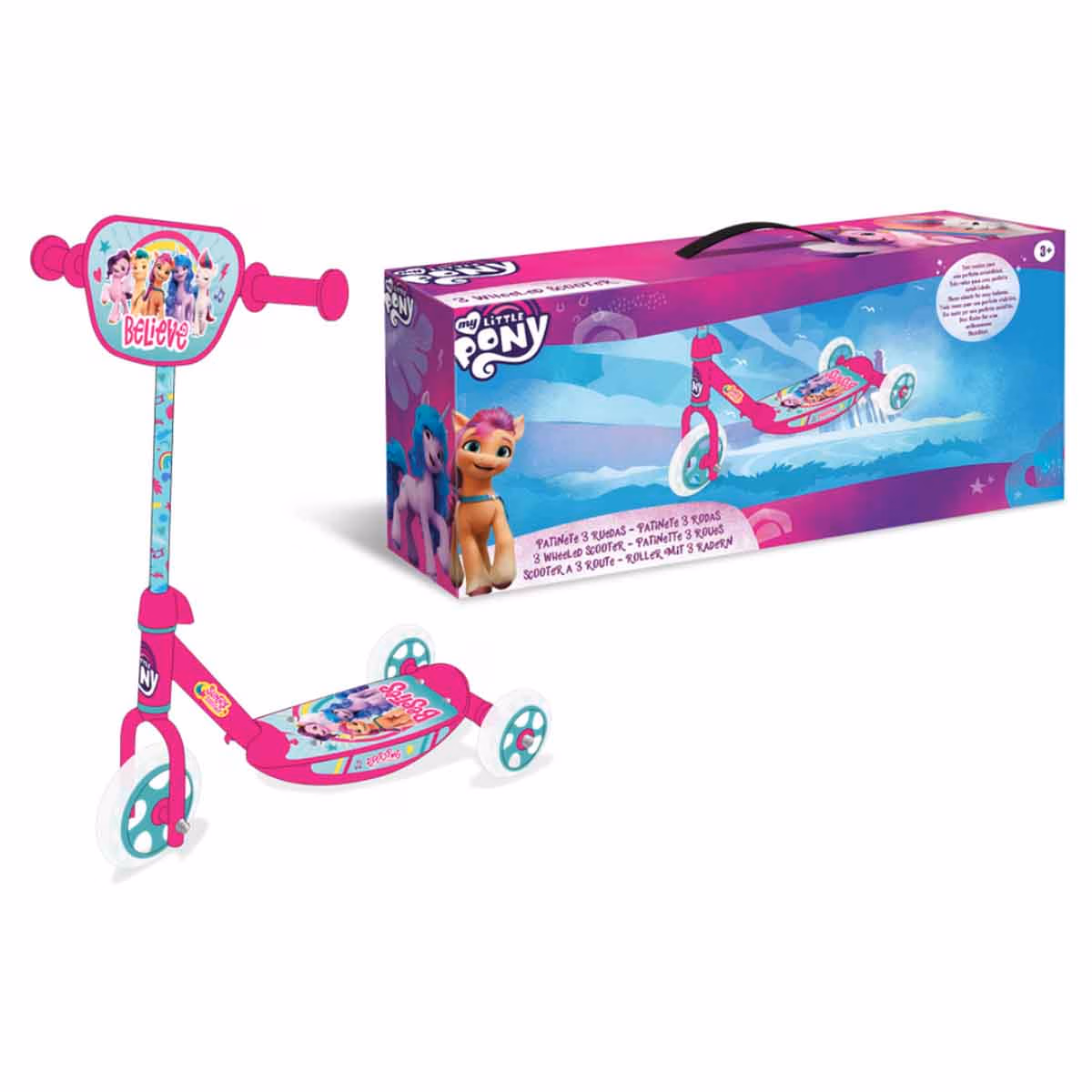 Hasbro My Little Pony 3 Wheeled Scooter Girls, 3-4 Years