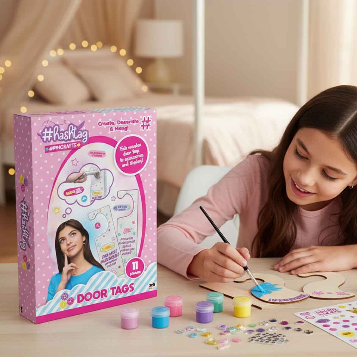 Hashtag Door Tags Craft Kit Unisex, 5-7 Years