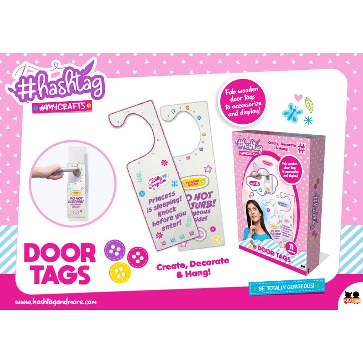 Hashtag Door Tags Craft Kit Unisex, 5-7 Years