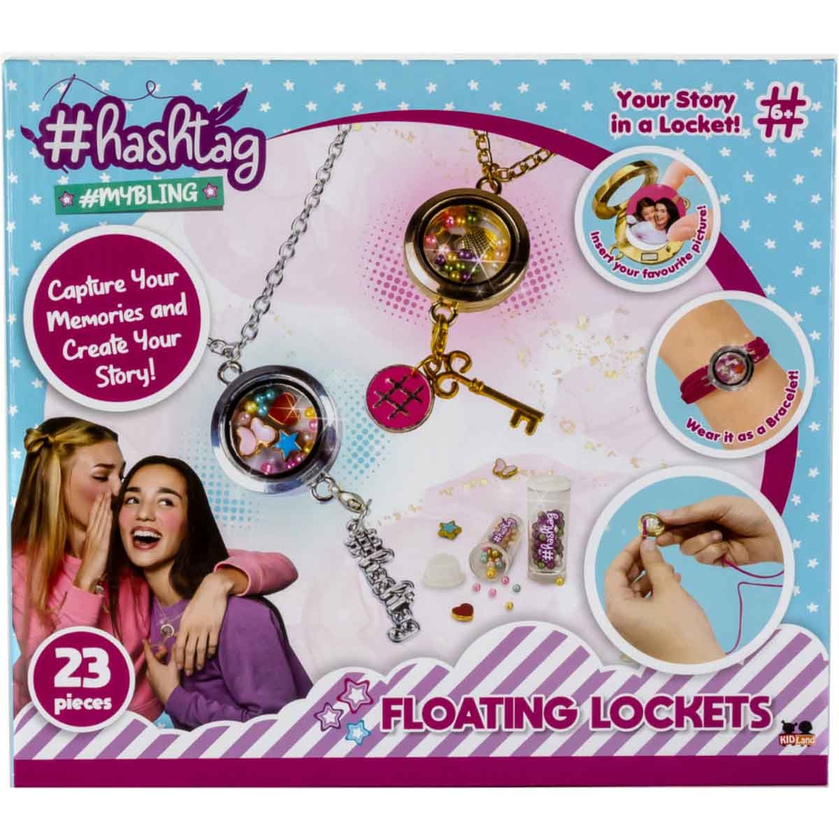 هاشتاغ طقم حِرف لصنع ميداليات عائمة للبنات، 5-7 سنوات