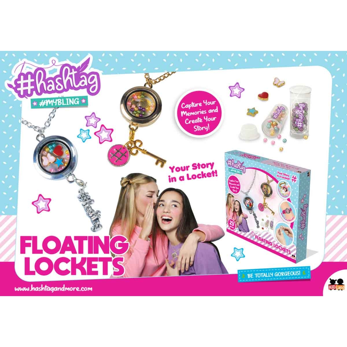 هاشتاغ طقم حِرف لصنع ميداليات عائمة للبنات، 5-7 سنوات