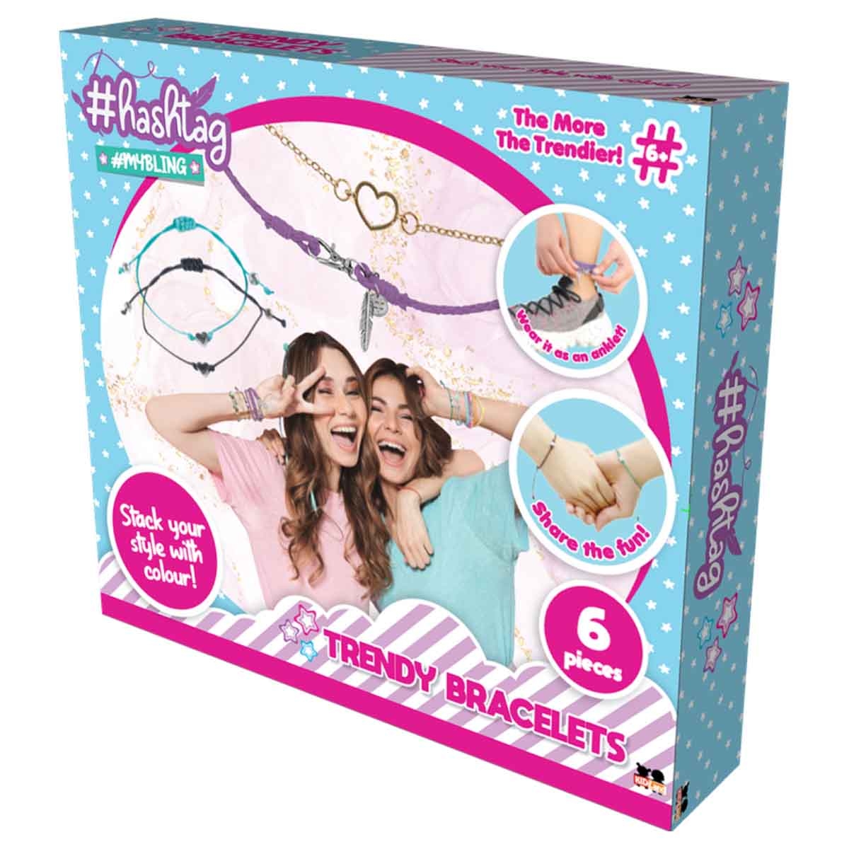 Hashtag Trendy Bracelets Craft Kit Girls, 5-7 Years