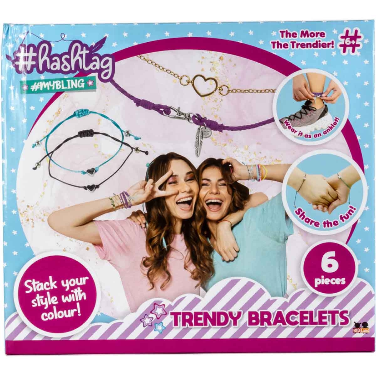 Hashtag Trendy Bracelets Craft Kit Girls, 5-7 Years