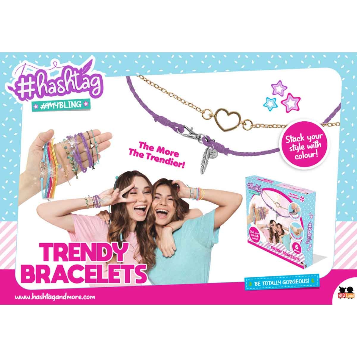Hashtag Trendy Bracelets Craft Kit Girls, 5-7 Years