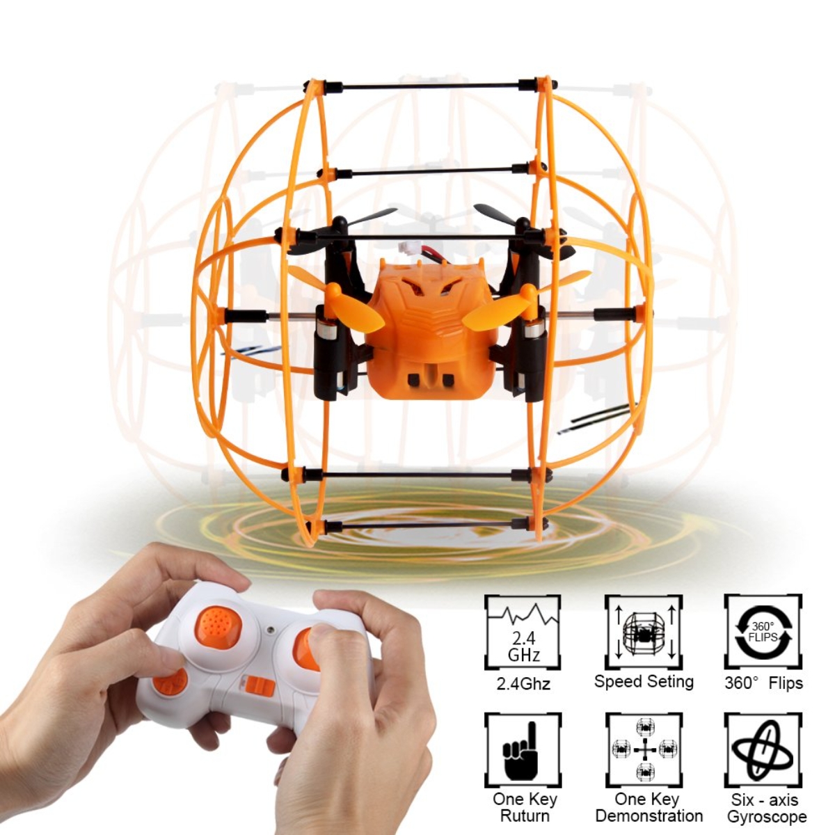 Helicmax Assorted Sky Walker 2.4G RC Quadcopter with Ball Shaped Protector Unisex, 13+ Years