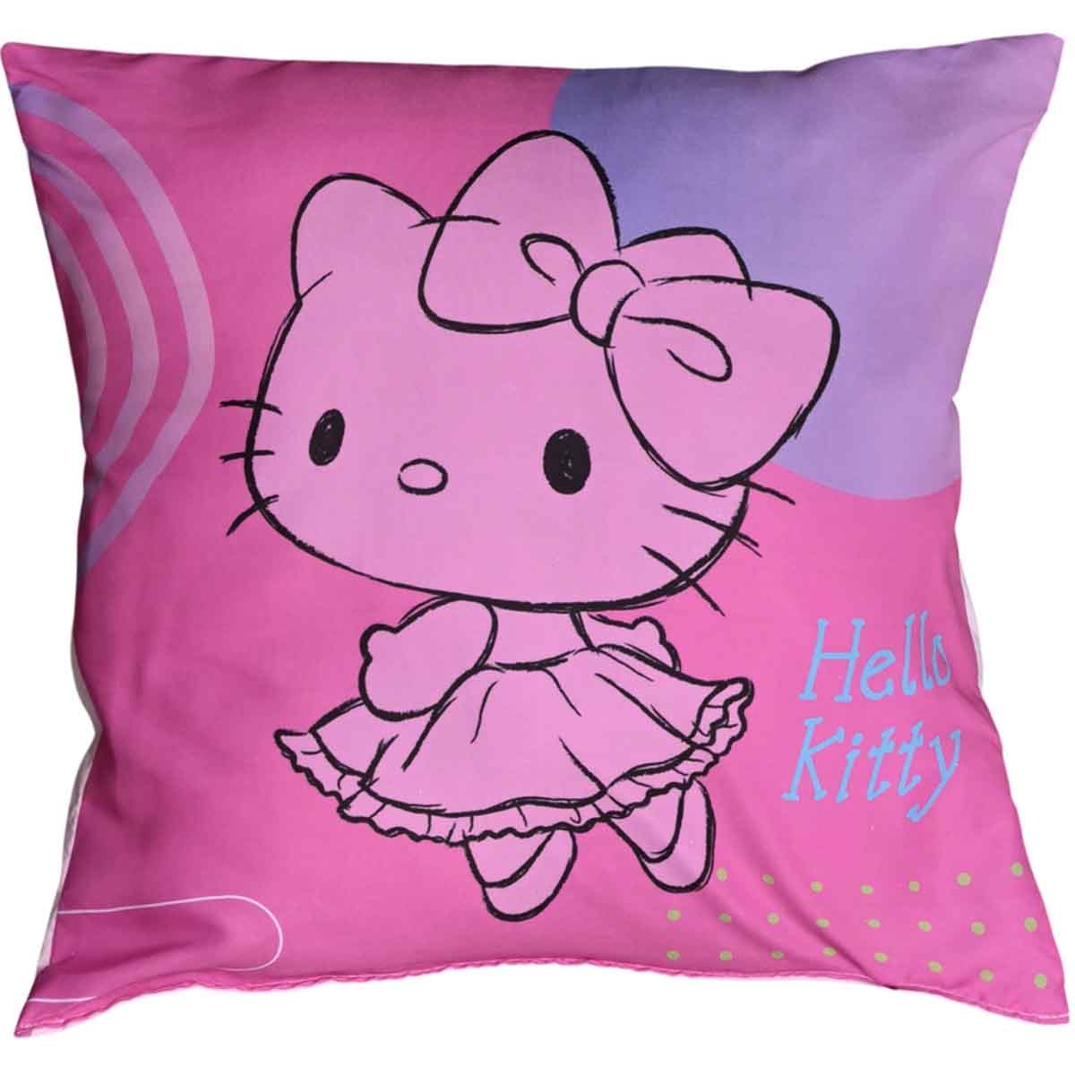 هيلو كيتي طقم لحاف مكون من 5 قطع من ألياف دقيقة مفرشة باللون الوردي مع غلاف بوليستر