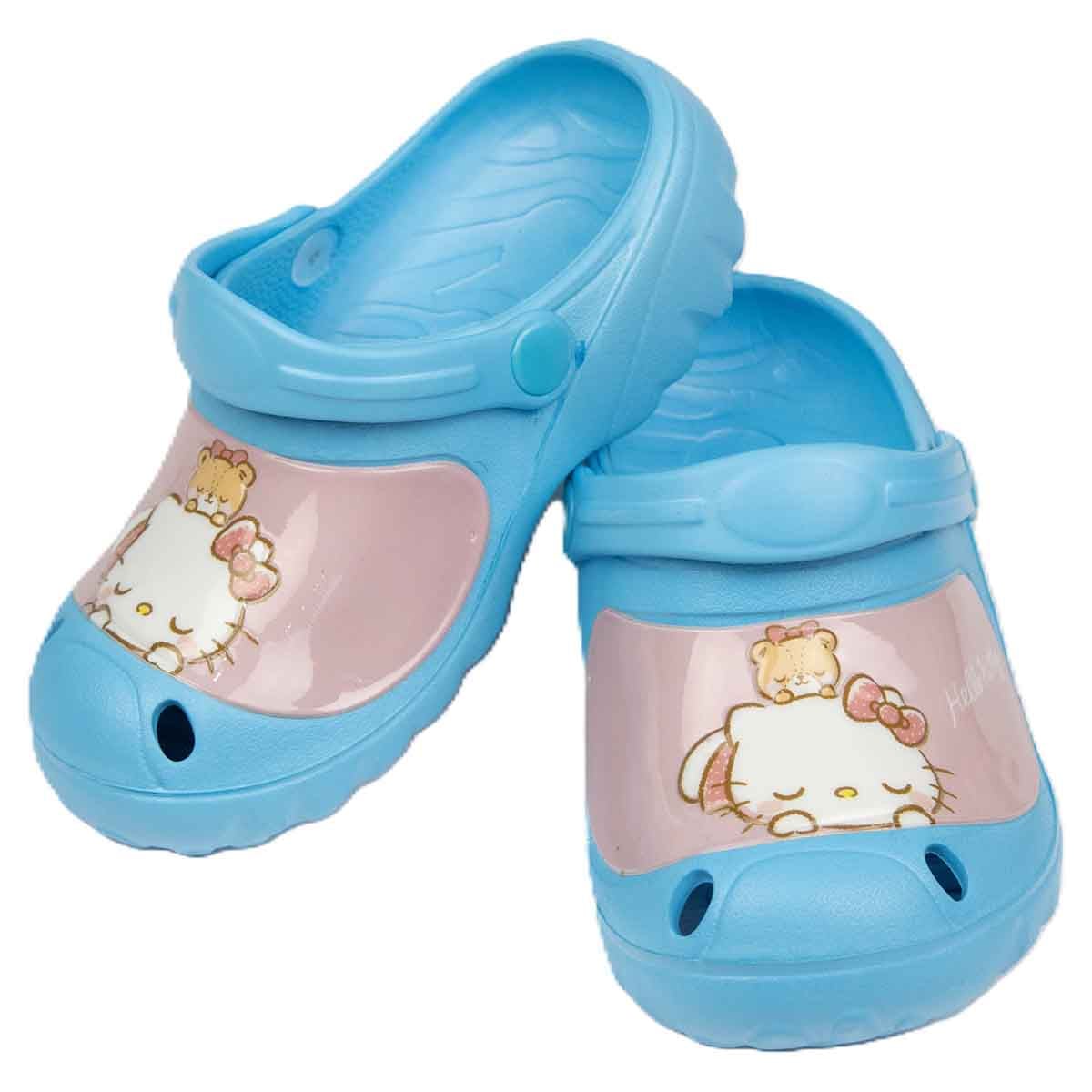 Hello Kitty 21-22 EU Blue Lightweight & Comfortable Slip-On Sandals Kids Klogs Girls