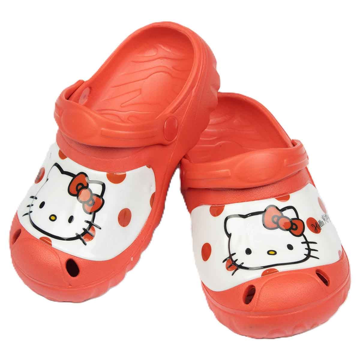 Hello Kitty 21-22 EU Red Lightweight & Comfortable Slip-On Sandals Kids Klogs Girls