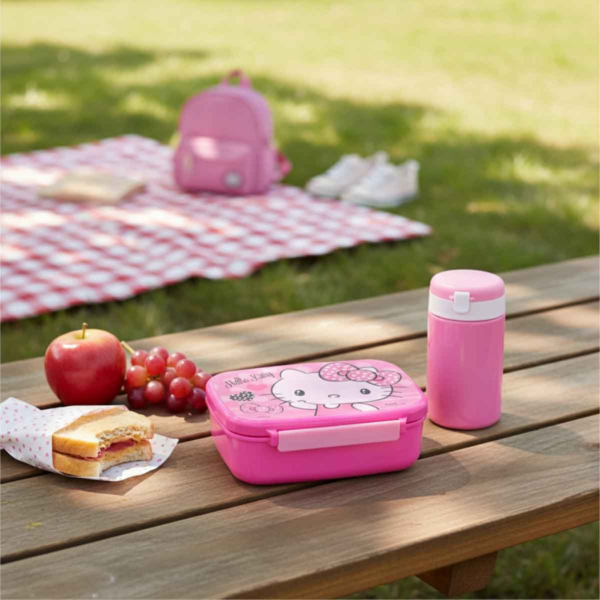 هيلو كيتي صندوق غداء سانريو مضاد للتسرب مع صينية داخلية