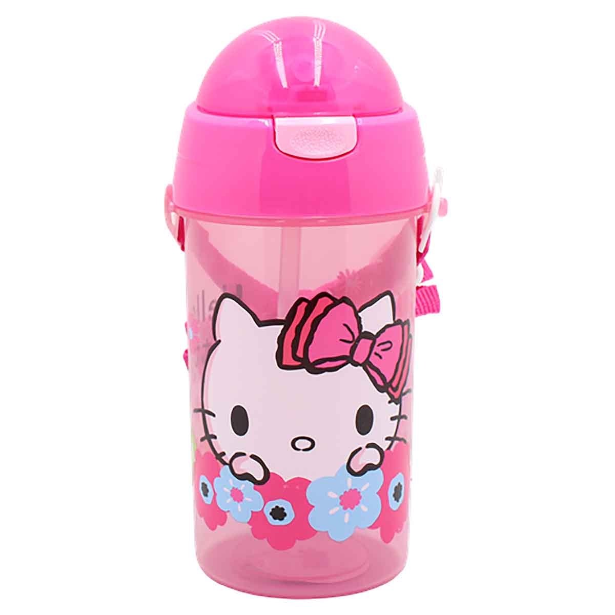 Hello Kitty Pop-Up Flip Straw Water Bottle