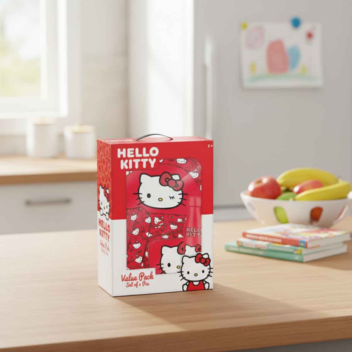 هيلو كيتي مجموعة حقيبة ظهر 4 في 1 مع زجاجة وحقيبة غداء ومقلمة