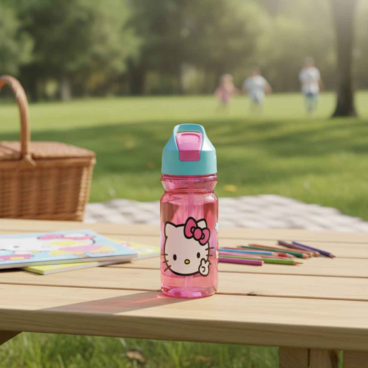 هيلو كيتي زجاجة ماء وردية سانريو سعة 600 مل