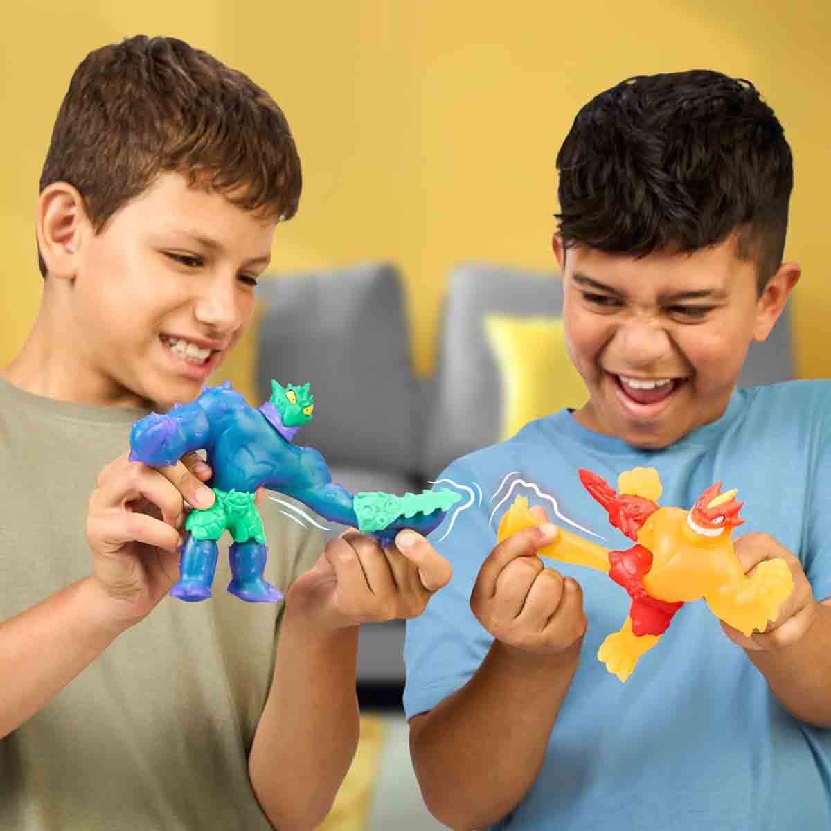 Heroes of Goo Jit Zu 5" S13 Flame Blazagon vs Cacticus Meteor Madness Action Figure Set Boys, 5-7 Years