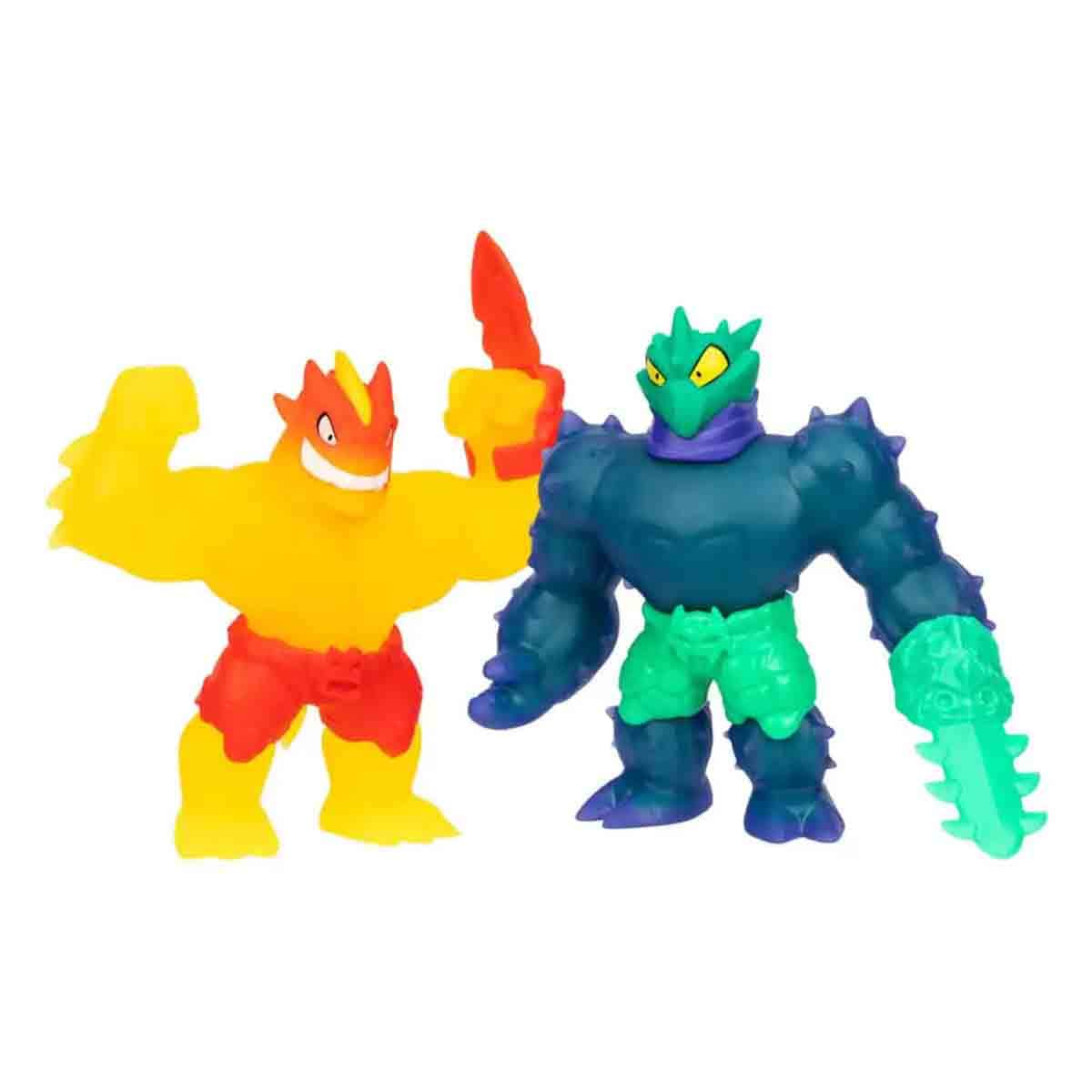 Heroes of Goo Jit Zu 5" S13 Flame Blazagon vs Cacticus Meteor Madness Action Figure Set Boys, 5-7 Years