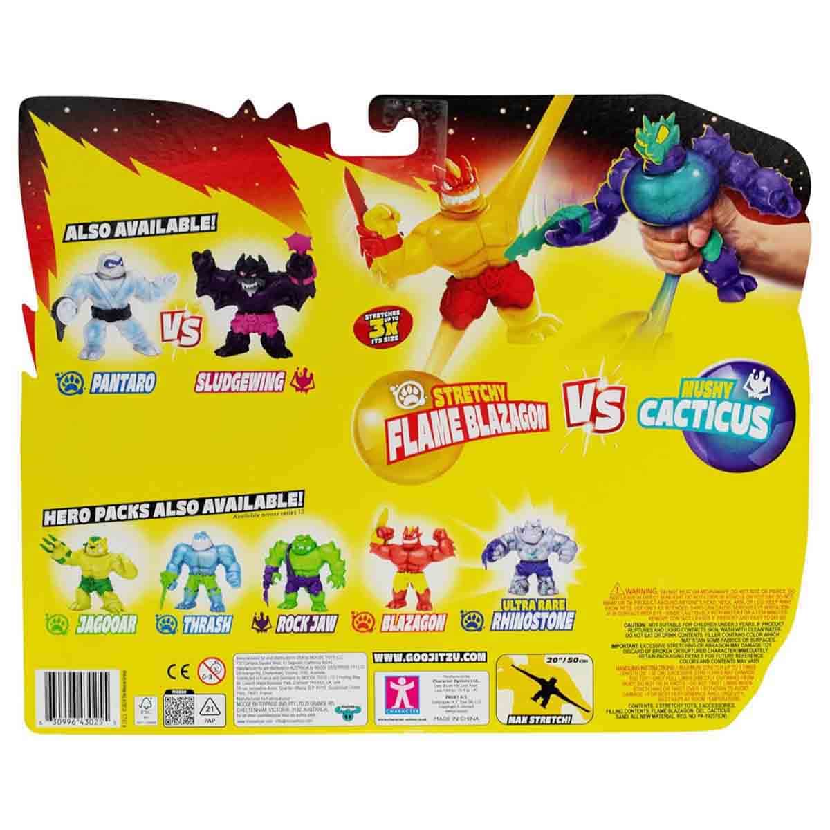 Heroes of Goo Jit Zu 5" S13 Flame Blazagon vs Cacticus Meteor Madness Action Figure Set Boys, 5-7 Years