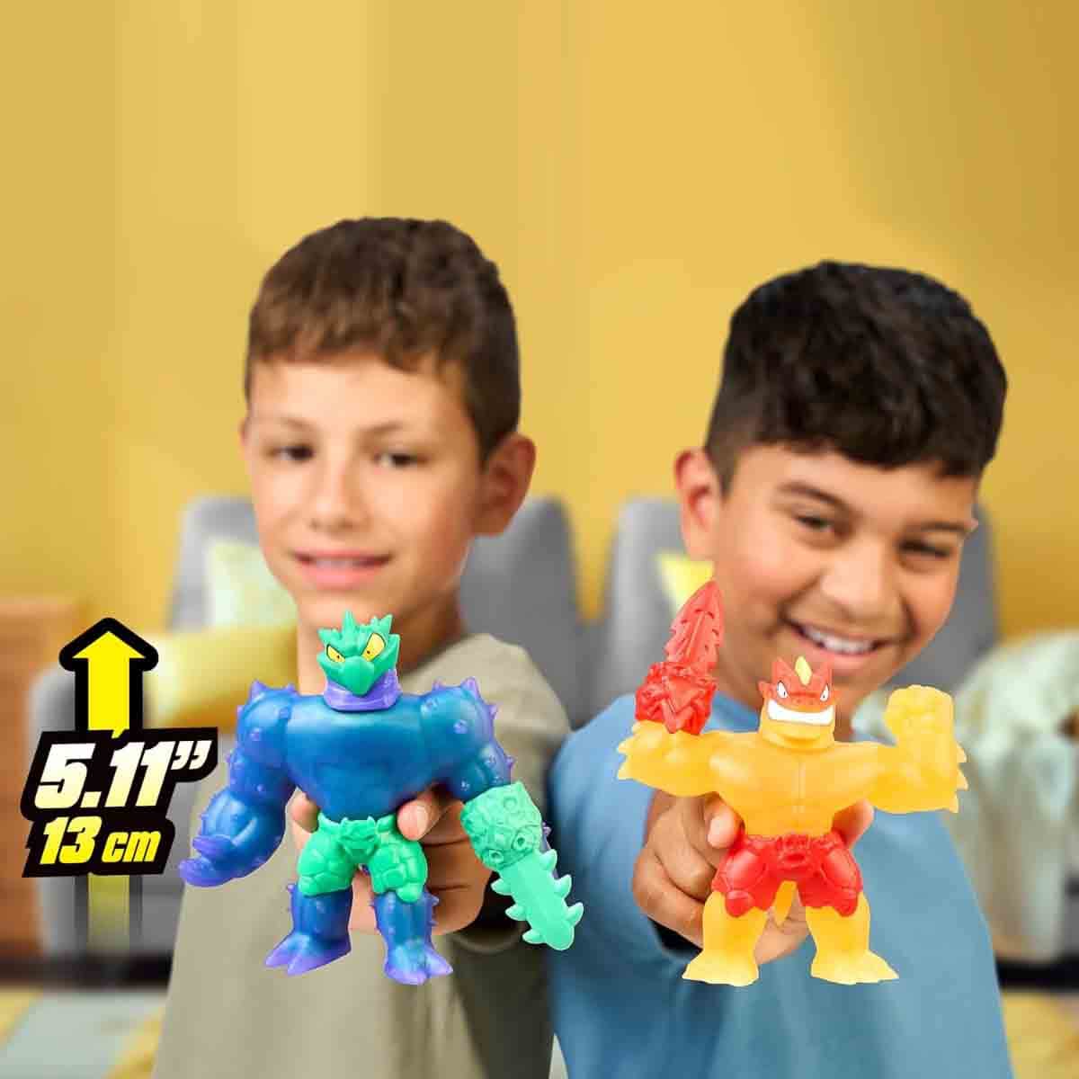 Heroes of Goo Jit Zu 5" S13 Flame Blazagon vs Cacticus Meteor Madness Action Figure Set Boys, 5-7 Years