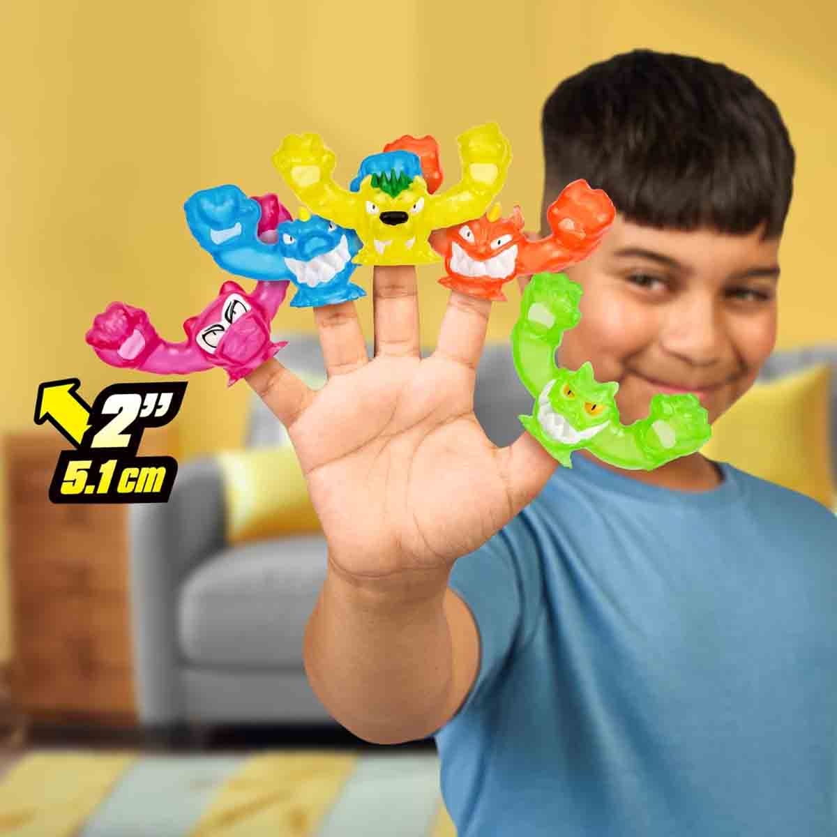 Heroes of Goo Jit Zu 2" S13 Meteor Madness Stretch & Launch Hyper Blast Goo Slingers Boys, 5-7 Years, Pack of 5