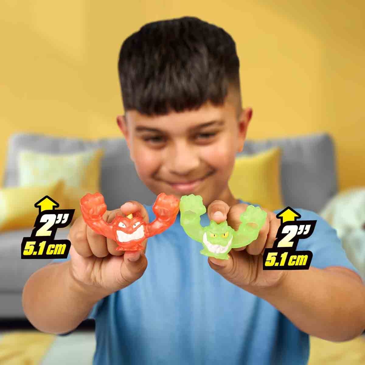 Heroes of Goo Jit Zu 2" S13 Meteor Madness Stretch & Launch Hyper Blast Goo Slingers Boys, 5-7 Years, Pack of 5