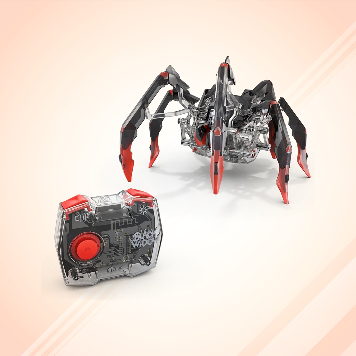 Hex Bots Remote Control Black Widow Robotic Toys Unisex, 5-7 Years