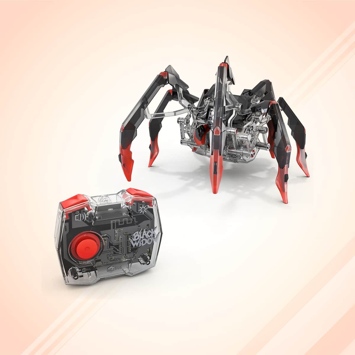 Hex Bots Remote Control Black Widow Robotic Toys Unisex, 5-7 Years