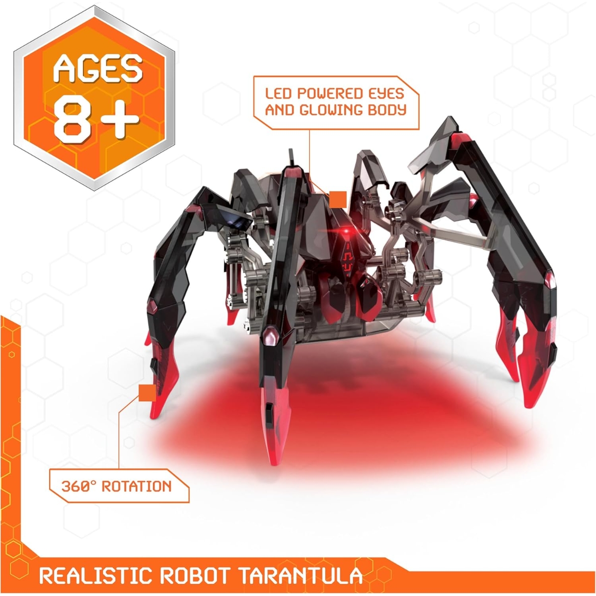 Hex Bots Remote Control Black Widow Robotic Toys Unisex, 5-7 Years