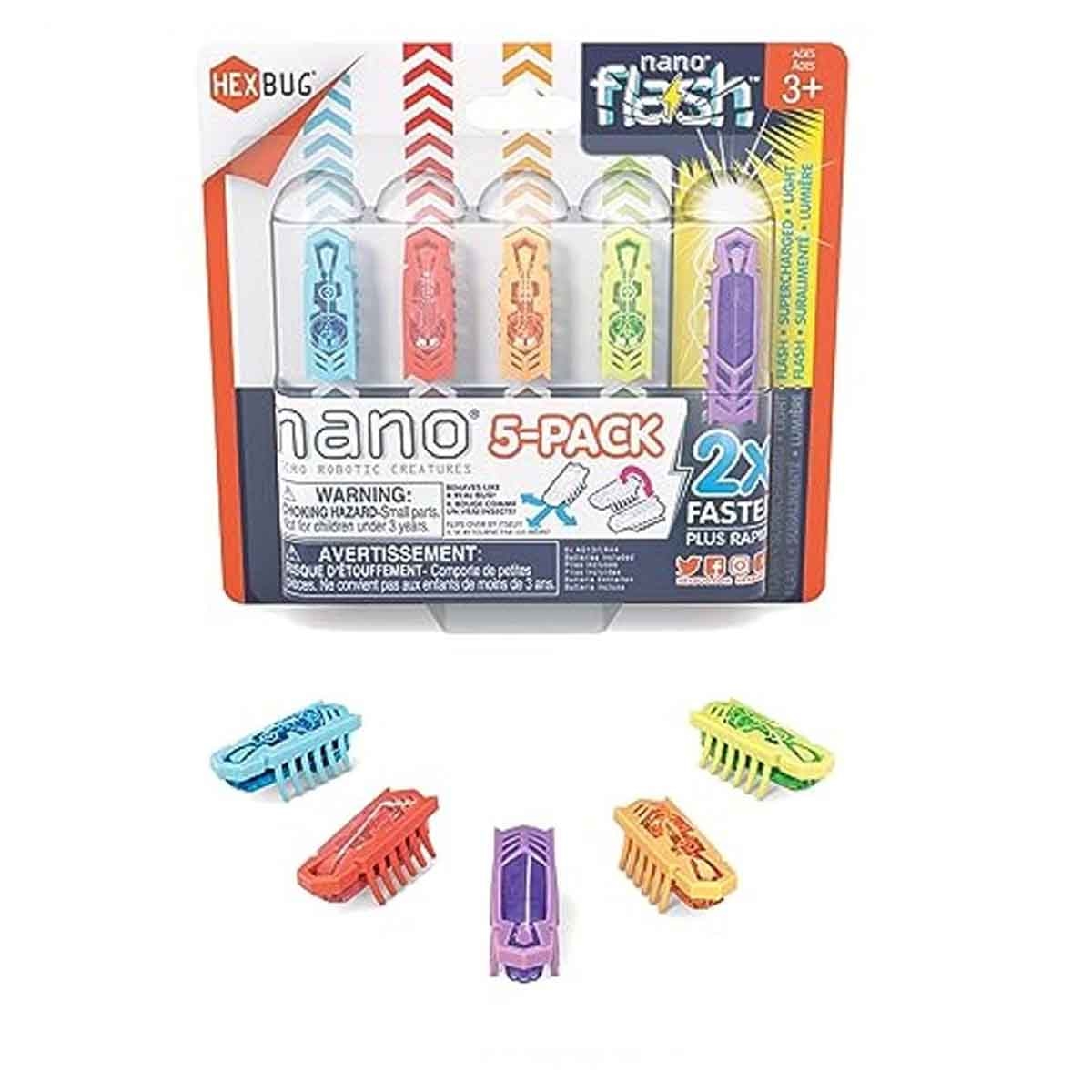 Hex Bug Assorted Nano Flash with 4D Build Puzzle Kit & Ravensburger Puzzle Bundle Unisex, 3-4 Years