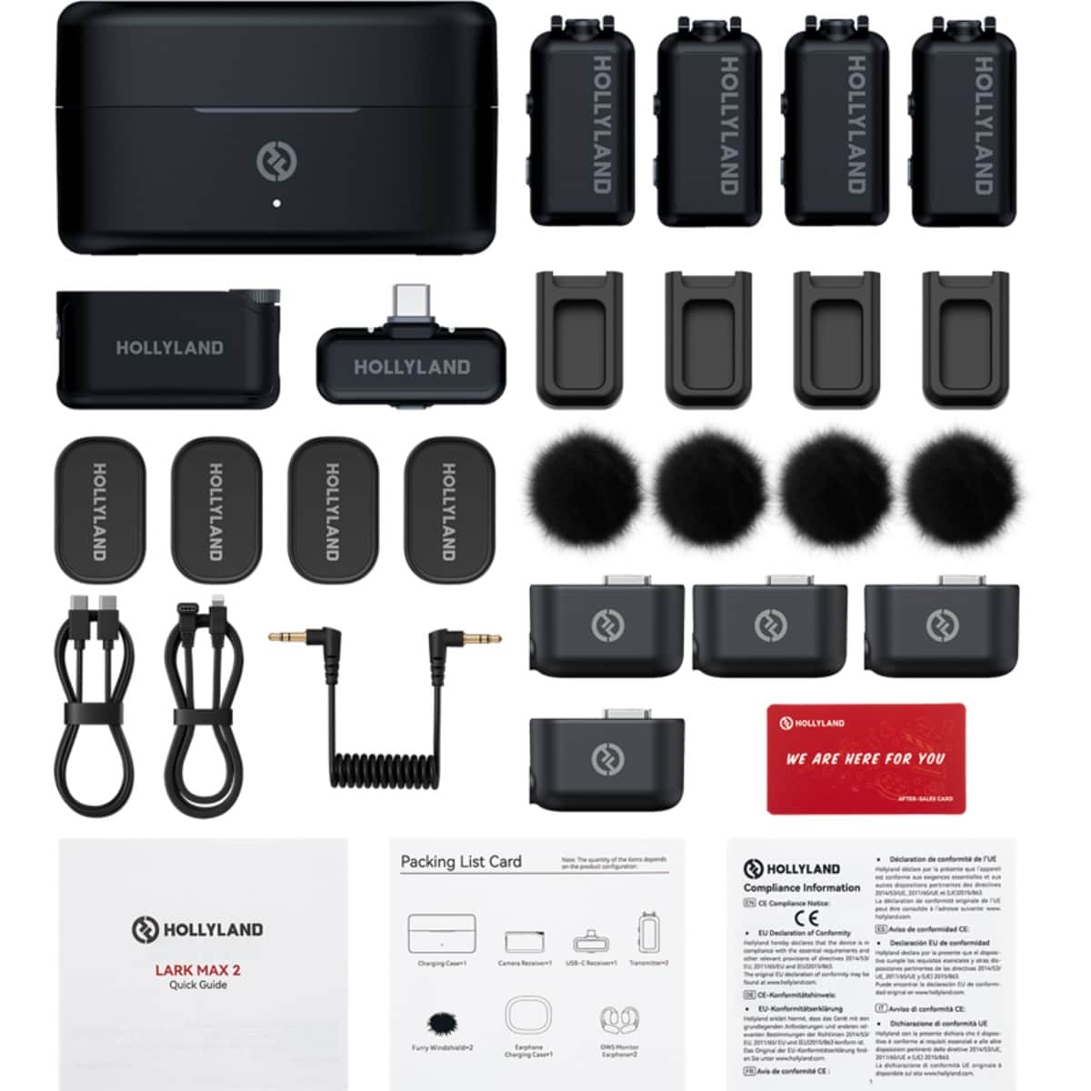 Hollyland Lark Max 2 Combo 4-Person Version Wireless Lavalier Microphone System