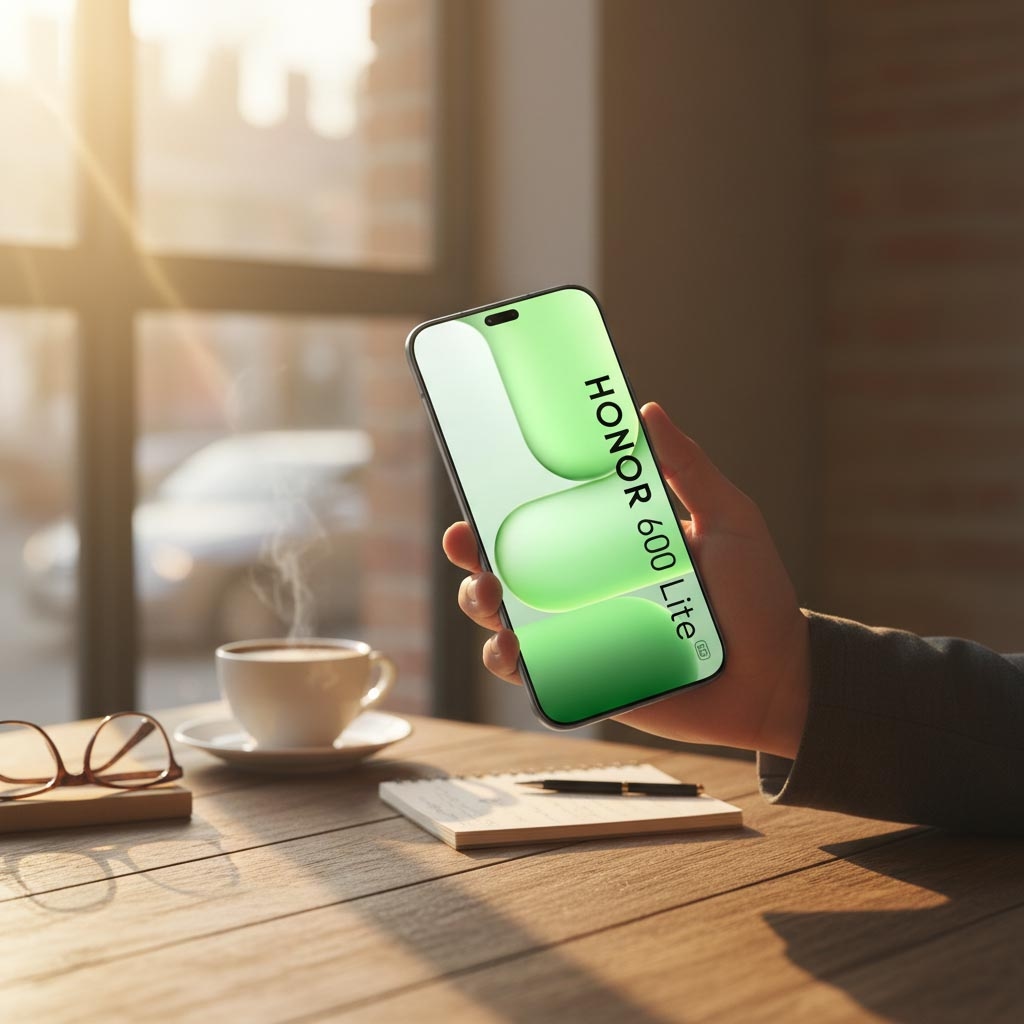 هونر 600 لايت 5G جوال أندرويد (8 جيجابايت + 256 جيجابايت)، إصدار السعودية - أسود مخملي
