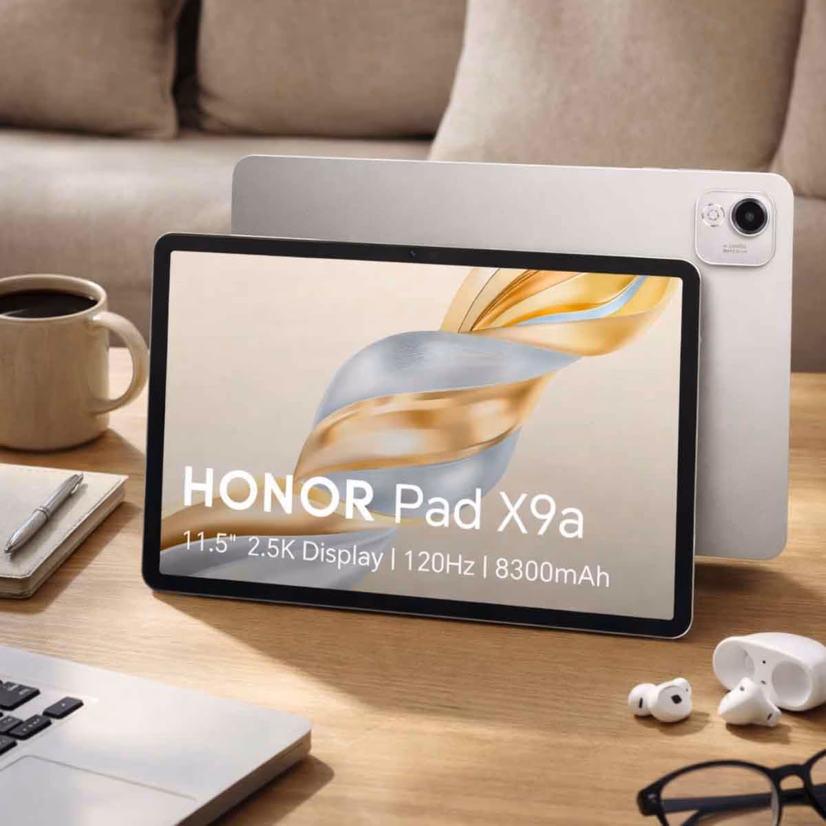 جهاز HONOR Pad X9a اللوحي بنظام Android مزود بتقنية Wi-Fi