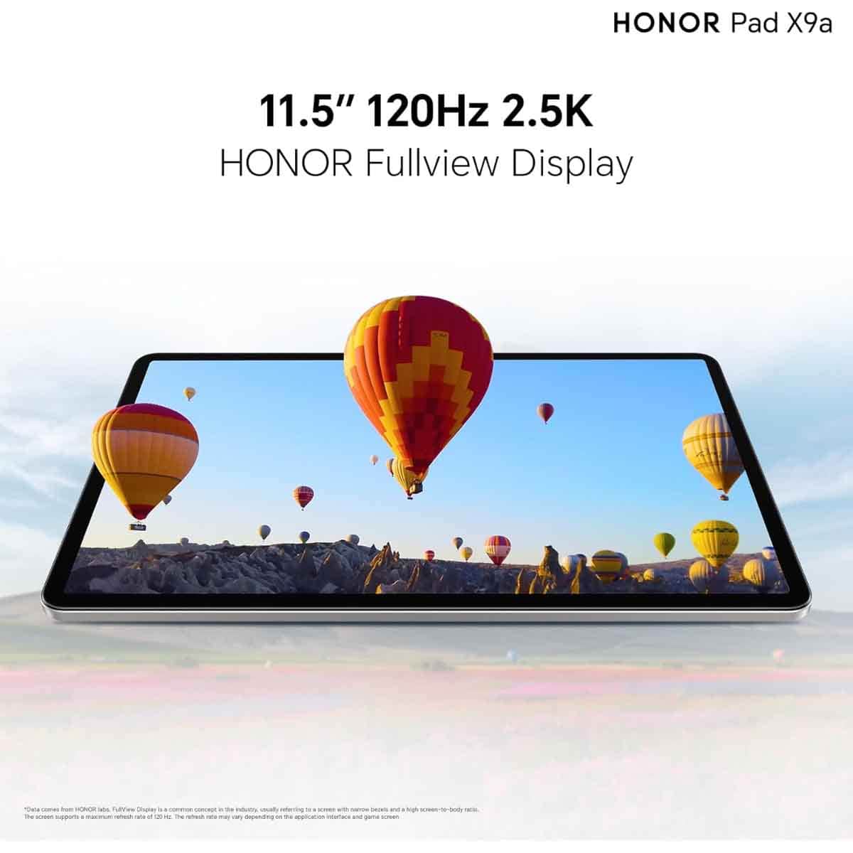جهاز HONOR Pad X9a اللوحي بنظام Android مزود بتقنية Wi-Fi