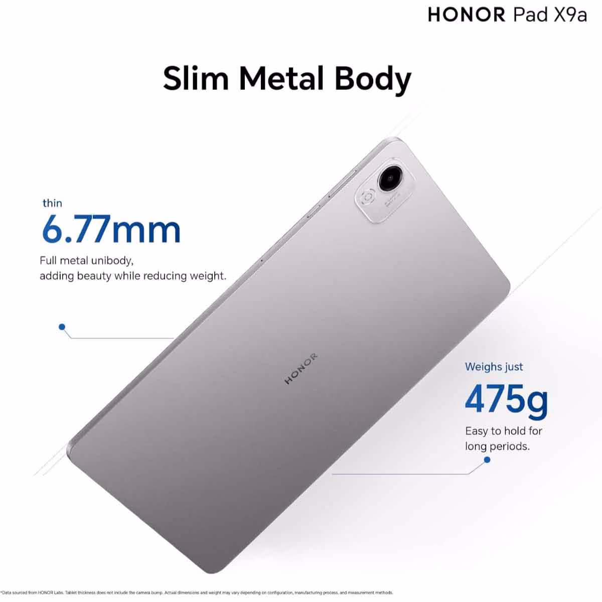 جهاز HONOR Pad X9a اللوحي بنظام Android مزود بتقنية Wi-Fi