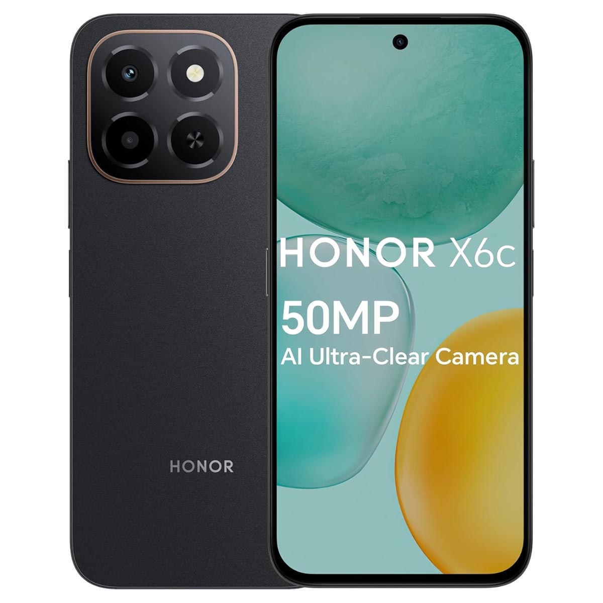 HONOR X6c 4G Android Smartphone (6GB + 128GB), KSA Version - Midnight Black