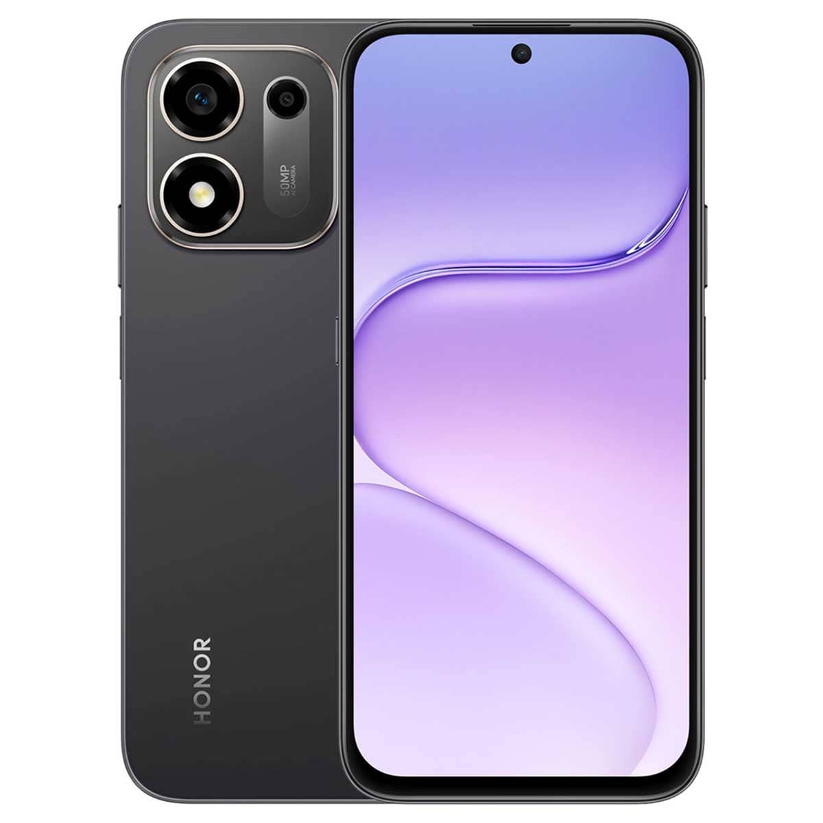هونر X7e Plus 5G جوال أندرويد (6 جيجابايت + 128 جيجابايت)، إصدار السعودية - أسود مخملي