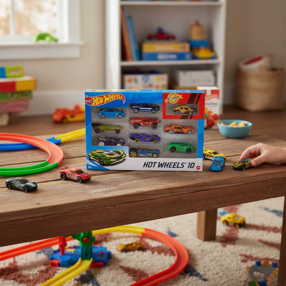 Hot Wheels 10-Piece Assorted Basic Car Set Unisex, 3-4 Years