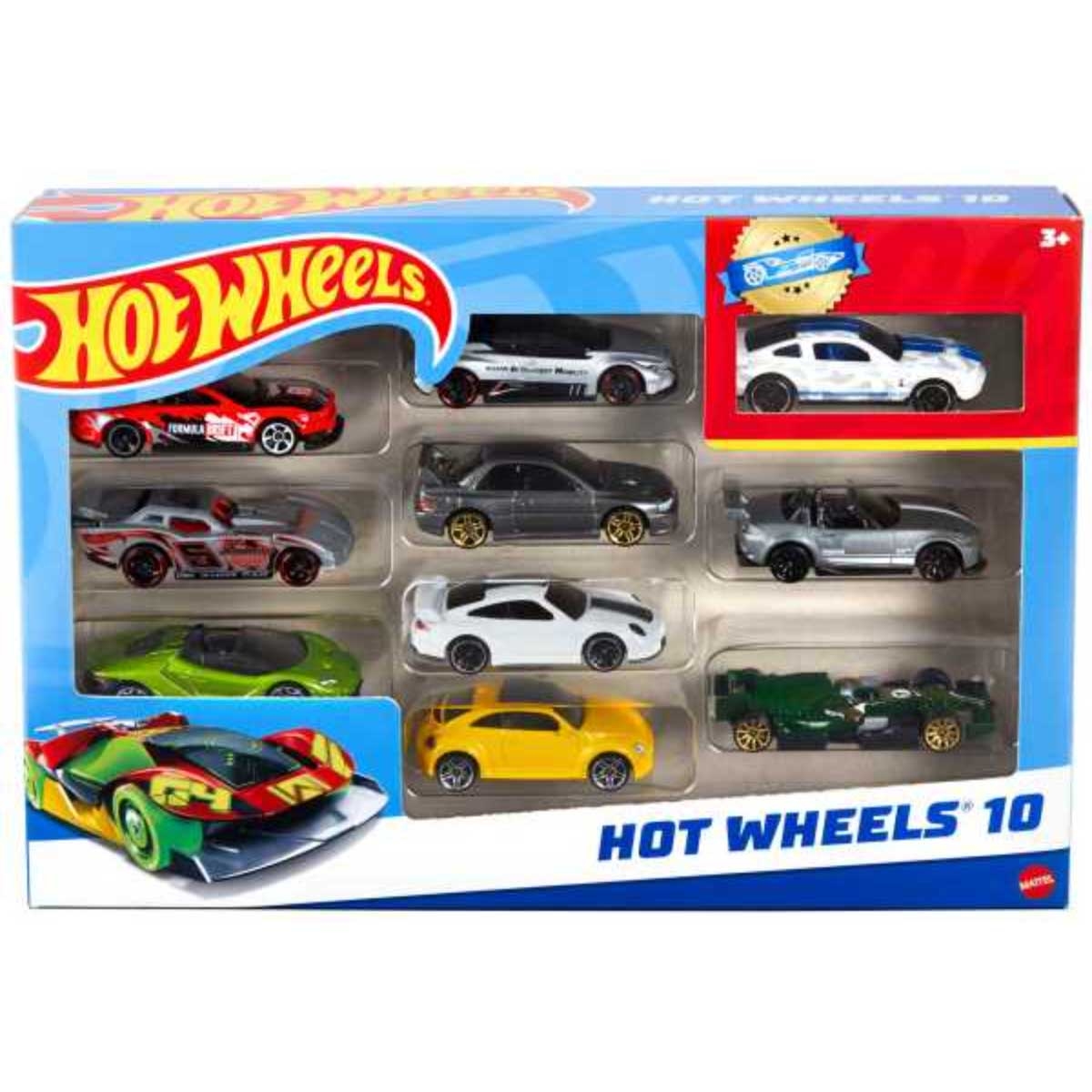Hot Wheels 10-Piece Assorted Basic Car Set Unisex, 3-4 Years