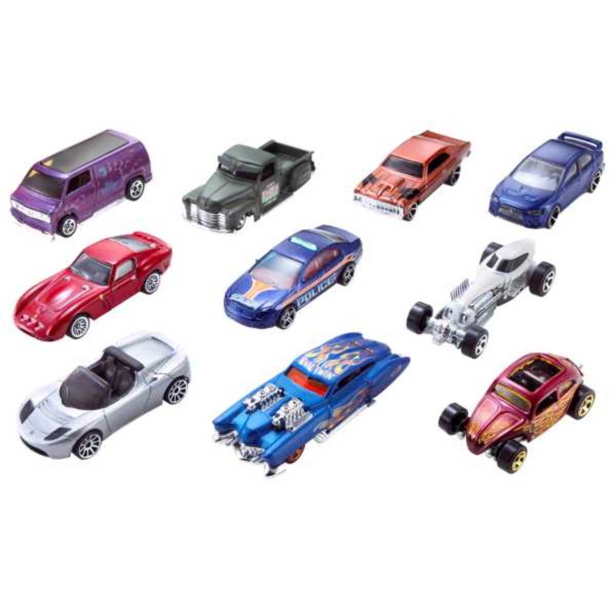 Hot Wheels 10-Piece Assorted Basic Car Set Unisex, 3-4 Years