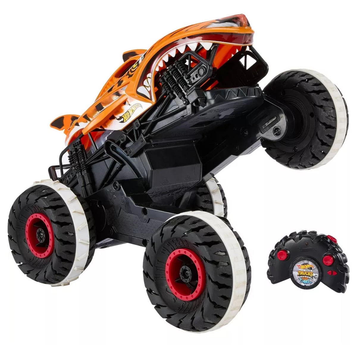 Hot Wheels 1:15 Scale Remote-Control Tiger Shark Monster Truck Unisex, 5-7 Years