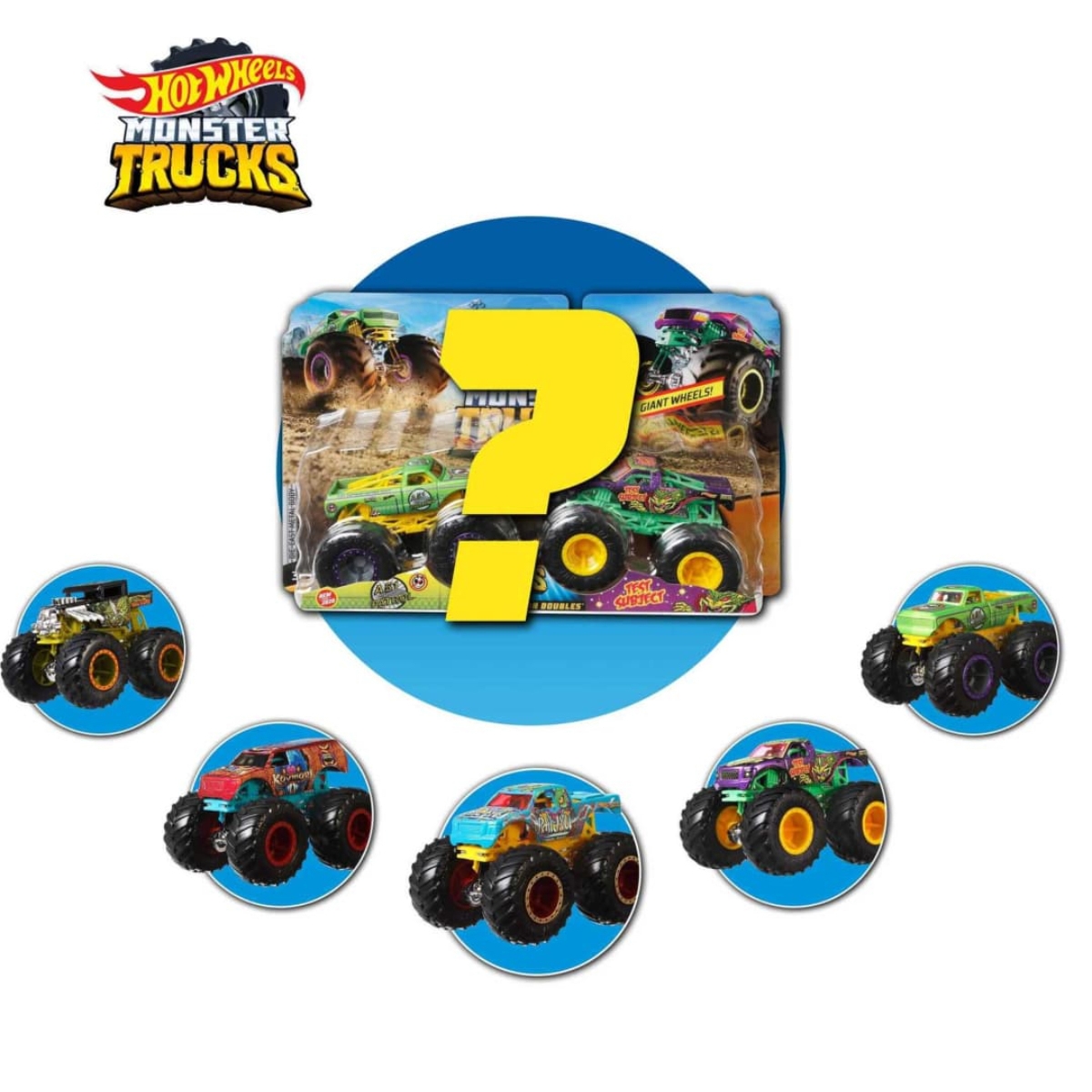 Hot Wheels Assorted 1:64 Scale Demolition Doubles Monster Trucks Unisex, 3-4 Years, Pack of 2